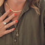 Megen Gabrielle Jewelry | mother of pearl ring. 14K gold fill mother of pearl ring. pearl ring. 14K gold fill ring. 14K gold fill pearl ring. classic pearl ring. natural pearl ring, 14k gold fill.