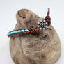 Single layer beaded wrap bracelet with turquoise beads and silver button closure Megen Gabrielle Jewelry, turquoise beaded wrap bracelet, turquoise bracelet, natural turquoise, real turquoise, beaded bracelet, handmade bracelet,