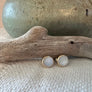 Megen Gabrielle Jewelry | 14k gold fill and sterling silver opal stud earrings, with real opal. Opal earrings. Natural opal earrings. Stud earrings. stud earrings for women. womens earrings opal. opal stud earrings gold. womens opal studs silver. naturl pearl stud earrings. real mother of pearl earrings. quality pearl earrings. gifts for women. gifts for mom. gifts for women. gifts for girlfriend. git ideas for your girl friend.