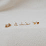 Megen Gabrielle Jewelry | 14K gold fill stud earrings. Three ball gold fill stud earrings. single ball stud earrings. gold ball stud earrings. gold bar stud earrings, gold disk stud earrings. 14k gold fill stud earrings. gold filled stud earrings. gold stud earrings. simple gold stud earrings. gold studs. gold stud earrings for women. gold studs for women.