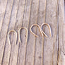 Megen Gabrielle Jewelry | 14K gold fill earrings. Sterling silver earrings. 14k rose gold filled earrings. gold filled earrings, gold fill earrings, arch shapped earrings. arch shaped gold earrings. hook shaped earrings. 14k gold filled hook earrings. small hook earrings. small arch earrings