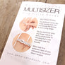 Megen Gabrielle Jewelry | Ring sizing gauge package, showing the product and directions.