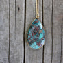 tear drop chrysocolla. chrysocolla jewelry. Megen Gabrielle Jewlery Studios, Handmade, real gemstone