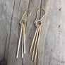 Megen Gabrielle Jewelry | metal fringe earrings, 14k gold fill earrings, fringe jewelry, metal fringe. dangle earrings. 14K gold fill fringe earrings. gold filled earrings.