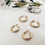 Megen Gabrielle Jewelry | Thick Round Post Hoop. Gold fill hoop earrings with post style closure.