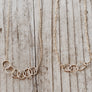 Megen Gabrielle Jewelry | circles necklace, chain and pendaendt circle necklace. 14k gold fill necklace. gold necklace. family necklace. loved ones necklace. necklace. significant other necklace