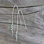 Megen Gabrielle Jewelry | stick dangle earrings with turquoise beads. turquoise bead earrings. simple earrings. dainty turquoise earrings. 14k gold fill earrings. sterling silver earrings.