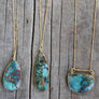 Megen Gabrielle Jewelry | Statement stone necklace chrysocolla jewelry, chrysocolla necklace, 14k gold fill necklace. dainty necklace chain 14k gold filled necklace with stone