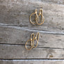 Megen Gabrielle Jewelry | Mini Tear Drop stud earrings. small stud earrings. 14K gold fill earrings. small circle 14K gold fill earrings