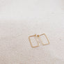 Megen Gabrielle Jewelry | 14K gold filled geometric hoops. Small geometric hoops. medium geometric hoops. Large geometric hoops. 14K gold fill, Sterling silver, 14K Rose Gold fill. Simple earrings.