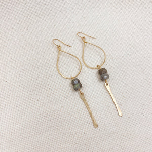 Megen Gabrielle Jewelry | labradorite jewelry, 14k gold fill jewelry. dangle earrings. 14K gold fill earrings. sparkly earrings. Labradorite stone jewelry, natural stone jewelry