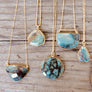 Megen Gabrielle Jewelry | Statement stone necklace chrysocolla jewelry, chrysocolla necklace, 14k gold fill necklace. dainty necklace chain 14k gold filled necklace with stone