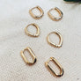 Megen Gabrielle Jewelry | 18K gold filled rectangle earrings. gold filled huggie earrings. simple rectangle earrings. gold filled rectangle earrings. gold rectangle earrings