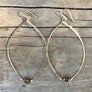 chocolate pyrite jewelry for sale, chocolate pyrite jewelry. leaf shaped hoop earrings with chocolate pyrite wire wrapped