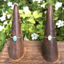 Megen Gabrielle Jewelry | Opal ring, turquoise ring. 14K gold fill opal ring, 14K gold full turquoise ring. Natural stone rings. Sterling silver opal ring, sterling silver turquoise ring.