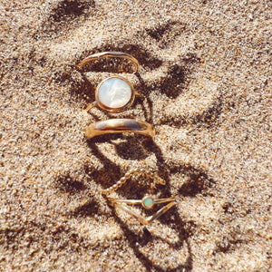 Megen Gabrielle Jewelry | mother of pearl ring. 14K gold fill mother of pearl ring. pearl ring. 14K gold fill ring. 14K gold fill pearl ring. classic pearl ring. natural pearl ring, 14k gold fill.
