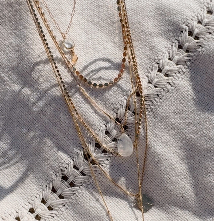 Rainbow Moonstone Drop Necklace