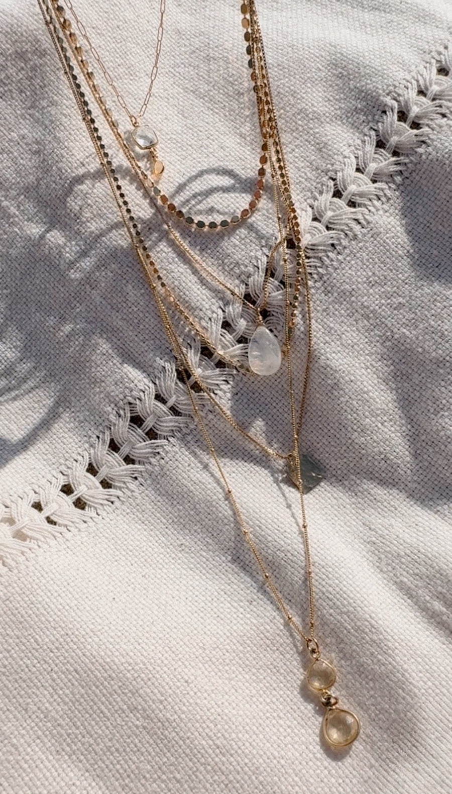 Rainbow Moonstone Drop Necklace