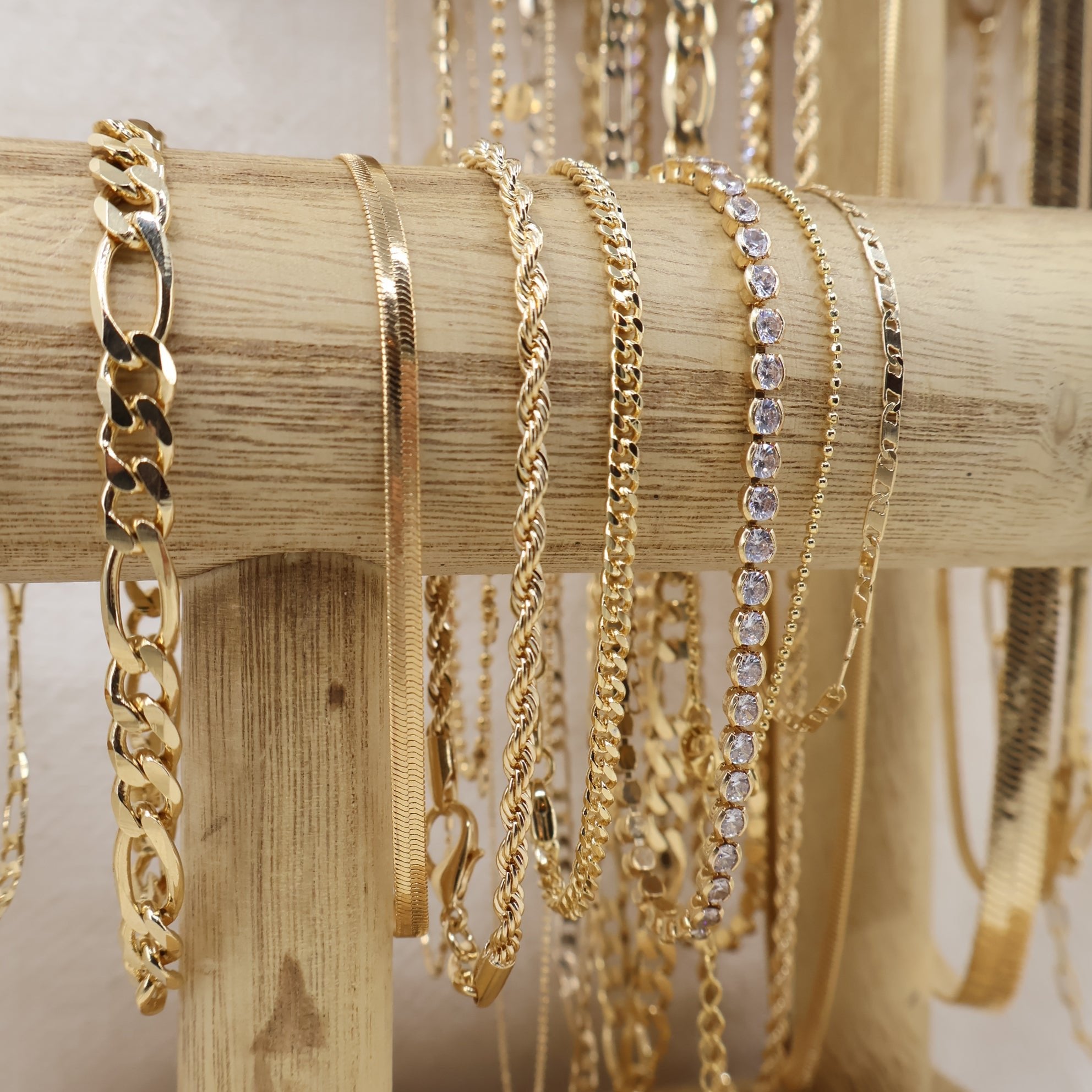 Layering Bracelets | 18K Gold-Filled | Megen Gabrielle Jewelry Rope Chain / 7"