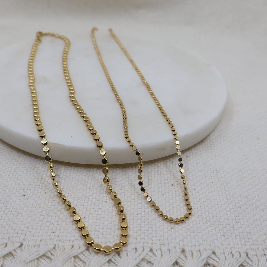 Dainty Layering Chains, Gold filled layering chains, gold filled jewelry, Santa Cruz Handmade Jewelry  jewelry ,Megen Gabrielle Jewelry Megen Gabrielle Jewlery Studios, Handmade, real gemstone, Turquoise Wrap Bracelet and Necklace