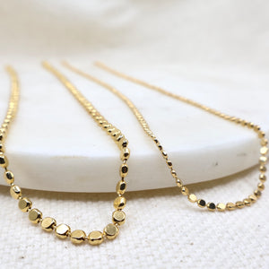 Dainty Layering Chains, Gold filled layering chains, gold filled jewelry, Santa Cruz Handmade Jewelry  jewelry ,Megen Gabrielle Jewelry Megen Gabrielle Jewlery Studios, Handmade, real gemstone jewelry, pre layered chain, triple layer chain, non tangling necklaces