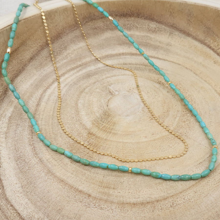 Dainty Layering Chains, Gold filled layering chains, gold filled jewelry, Santa Cruz Handmade Jewelry  jewelry ,Megen Gabrielle Jewelry Megen Gabrielle Jewlery Studios, Handmade, real gemstone, Turquoise Wrap Bracelet and Necklace