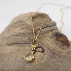 Megen Gabrielle Jewelry | Floating Pearl Necklace | Gold filled Pearl Jewelry | Handmade Pearl Jewelry | Citrine Necklace | Gold Citrine Necklace