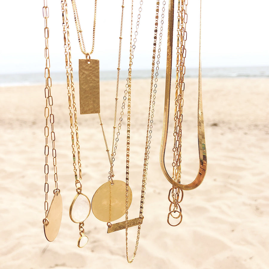 Moonstone Drop Pendant  Layering Necklace | Megen Gabrielle Jewelry