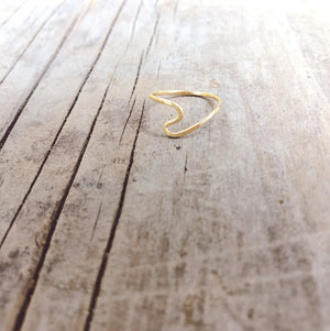 Wave shaped 14k gold fill stacking ring. Dainty ring style. 