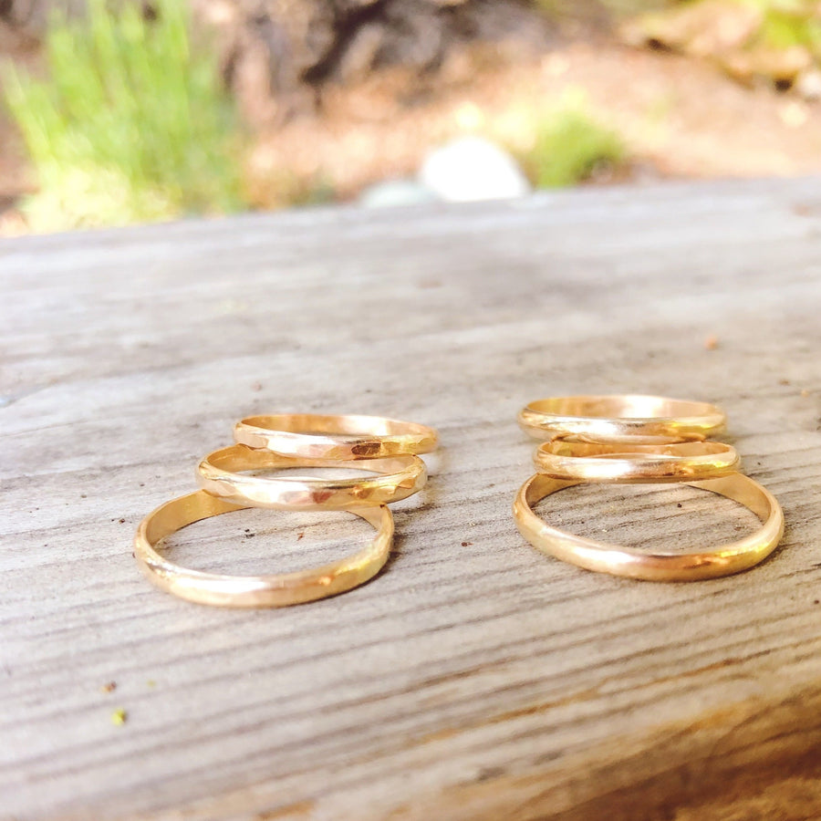 Megen Gabrielle Jewelry | Handmade thick gold band rings