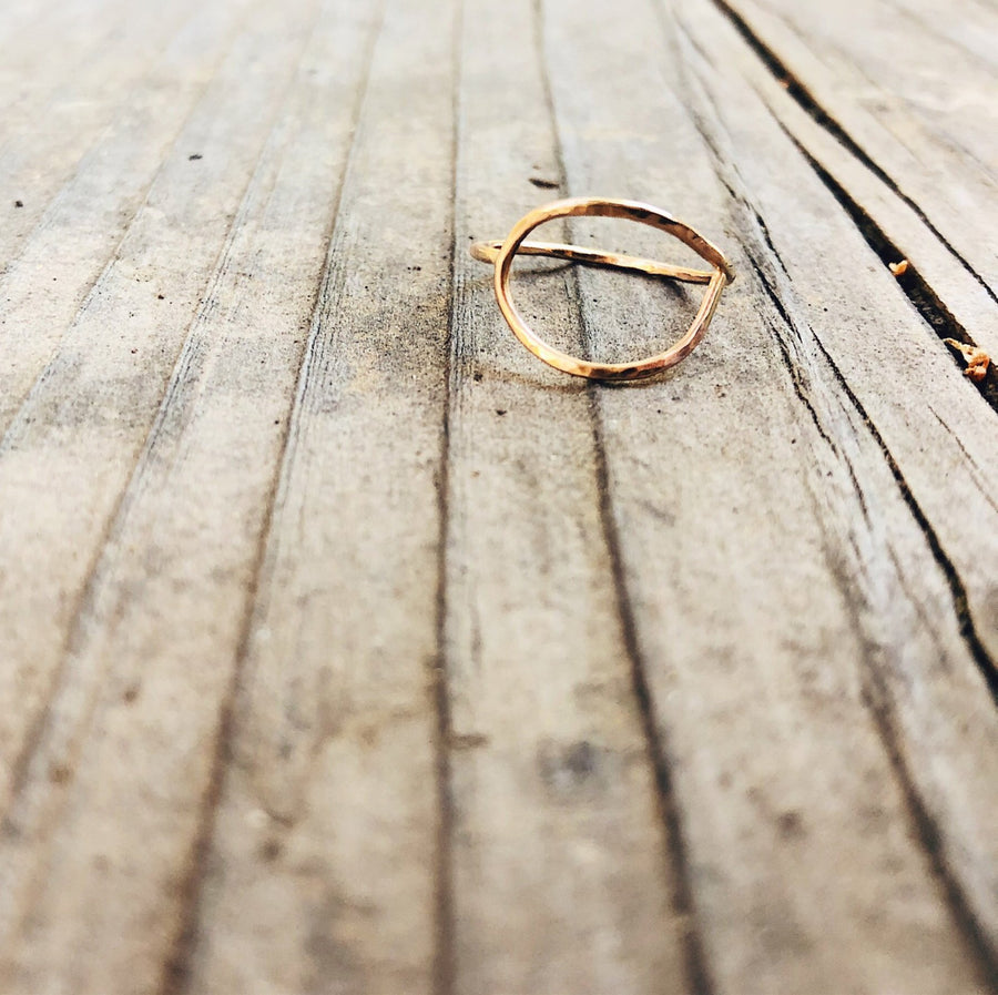 Megen Gabrielle Jewelry | 14K gold fill handmade ring. Handmade circle ring. handmade geometric ring